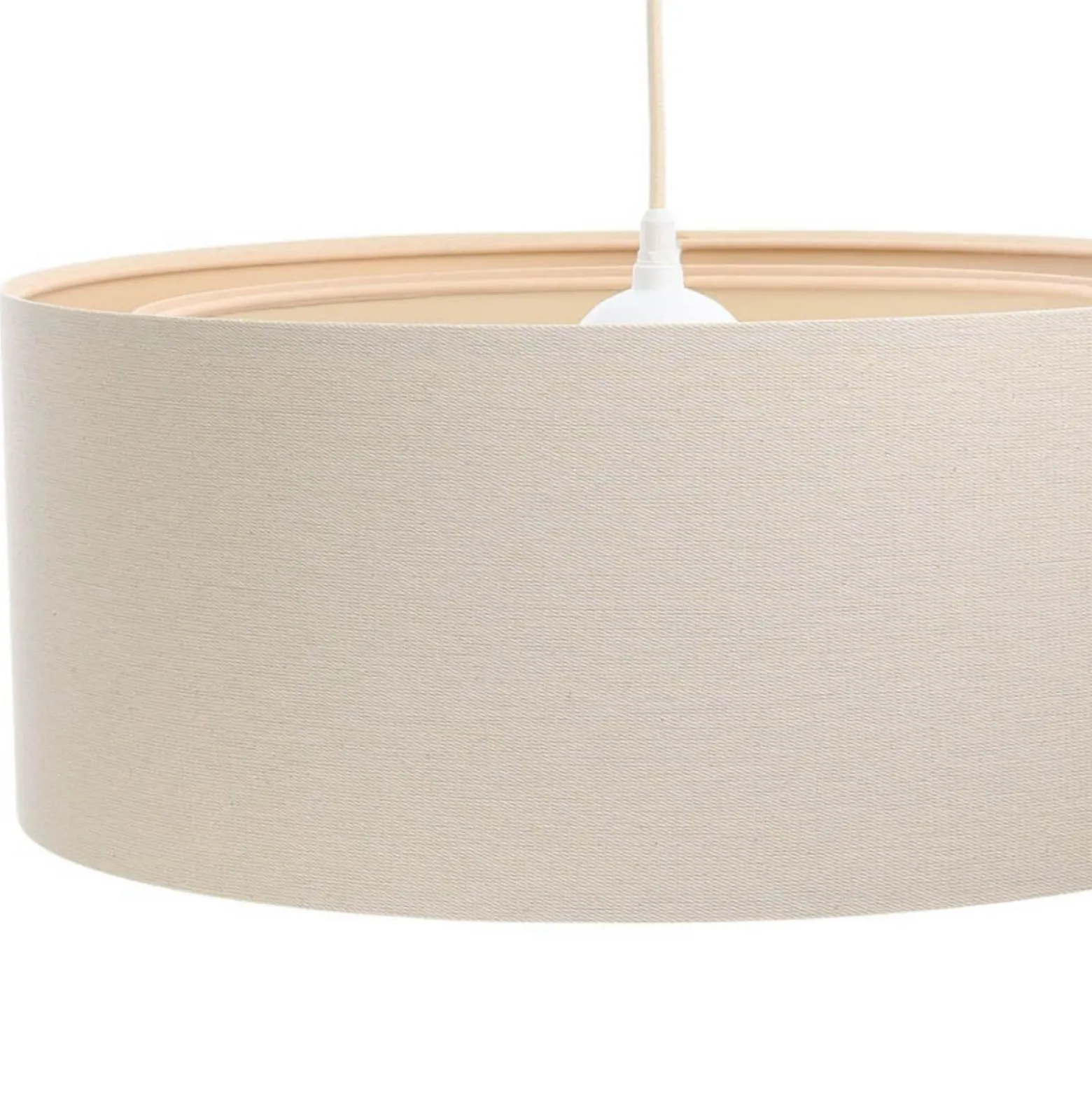 Lámpara colgante Boho, crema/beige, Ø 50 cm, altura 20 cm, yute