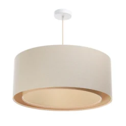 Lámpara colgante Boho, crema/beige, Ø 50 cm, altura 20 cm, yute