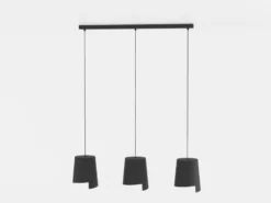 Lámpara colgante Bolivia color negro/arena, 3 luces