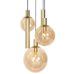 Lámpara colgante Bollique, 5 luces redonda, latón, GU10 + E27