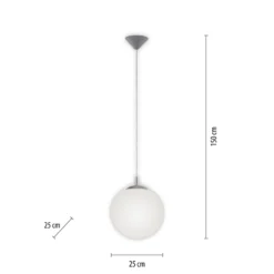 Lámpara colgante Bolo de Paul Neuhaus, pantalla de cristal, Ø 25 cm