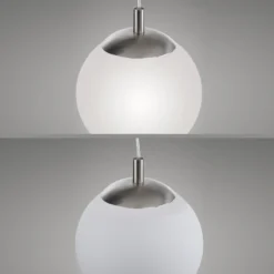 Lámpara colgante Bolo de Paul Neuhaus, pantalla de cristal, Ø 25 cm