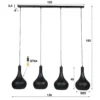 Lámpara colgante Bombur de 4 luces negro-marrón
