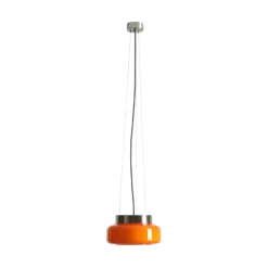 Lámpara colgante BonBon, naranja, Ø 25 cm, cristal