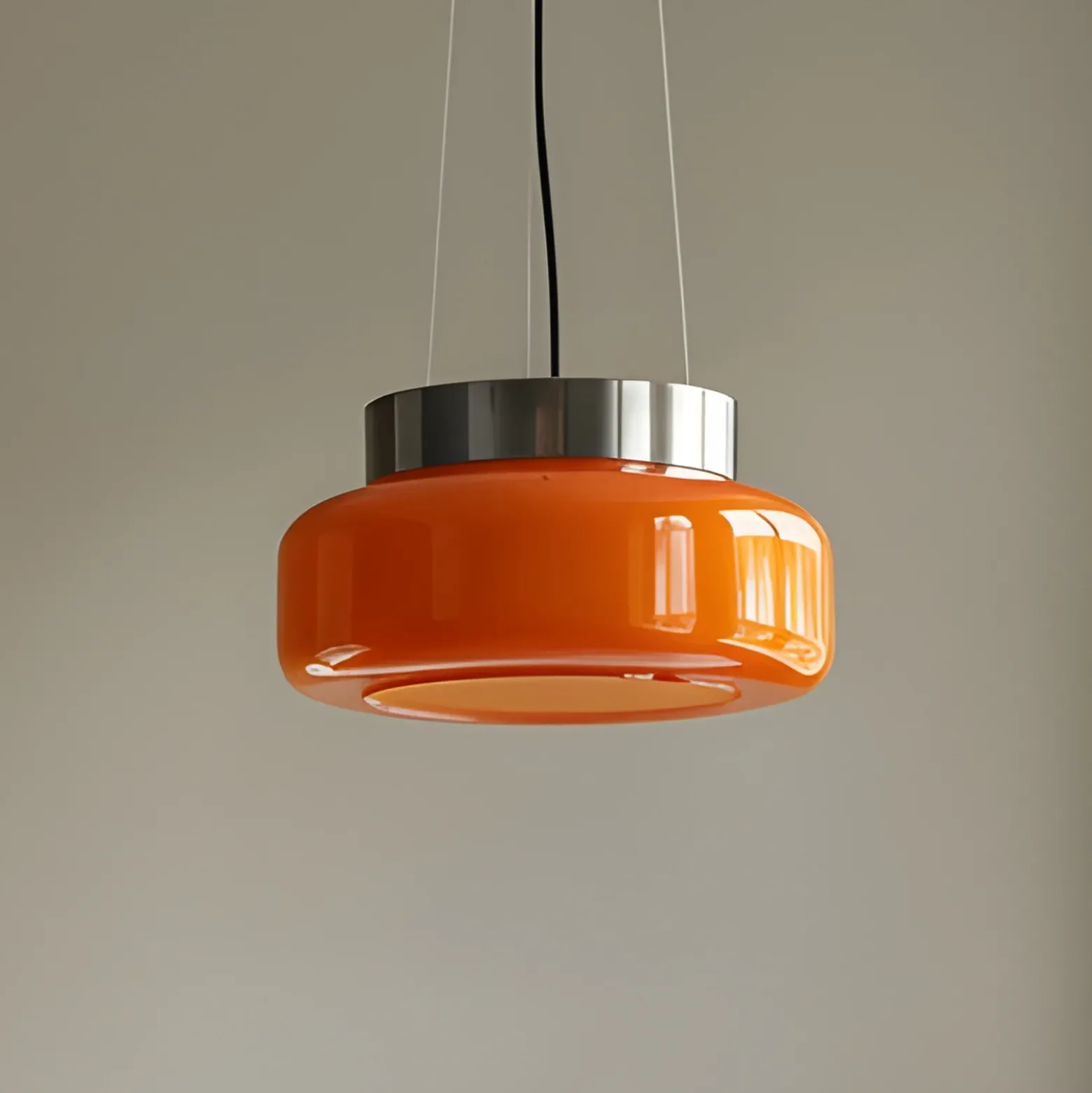 Lámpara colgante BonBon, naranja, Ø 25 cm, cristal