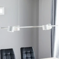 Lámpara colgante Bot, blanca, 4 luces