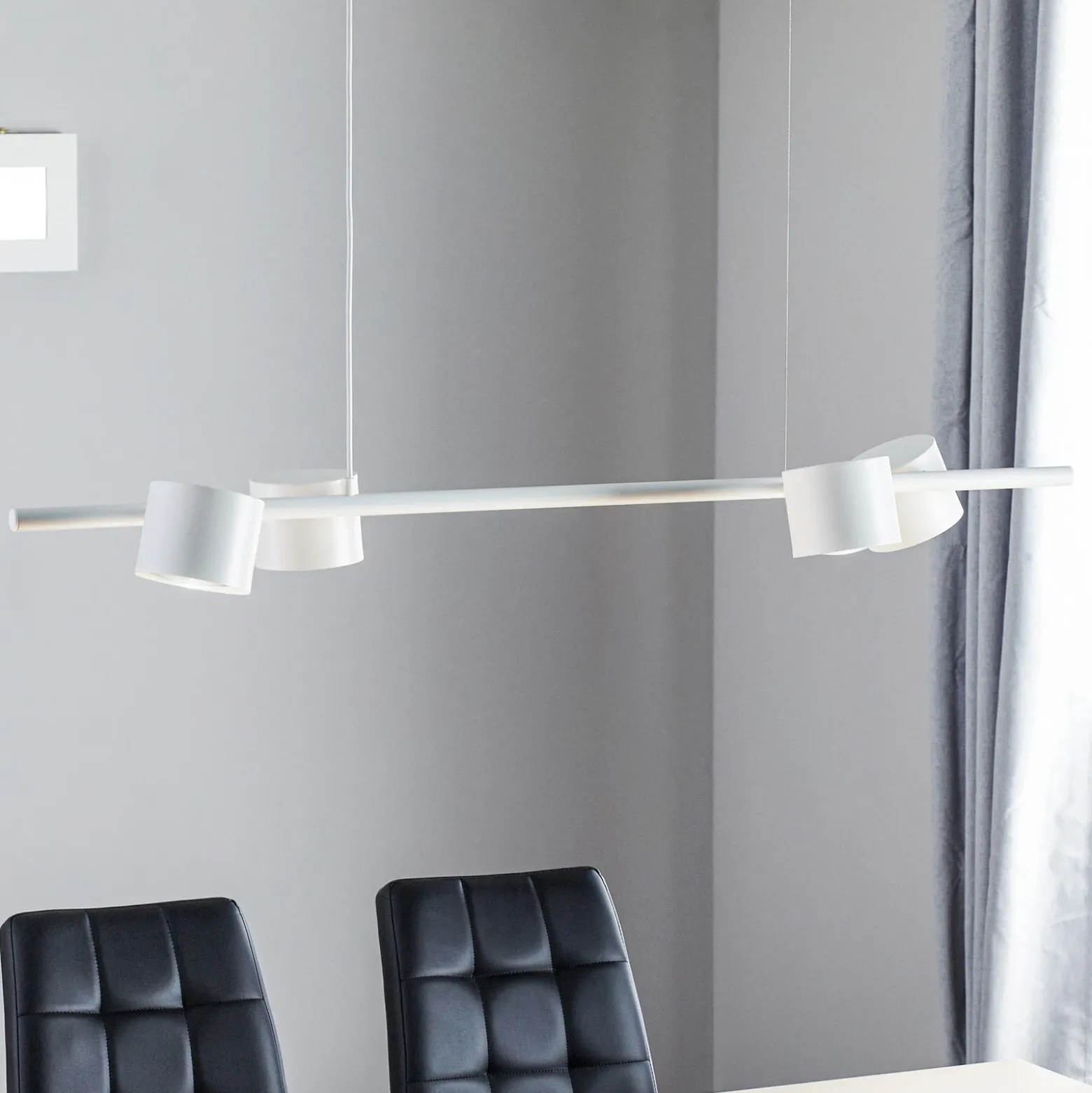 Lámpara colgante Bot, blanca, 4 luces