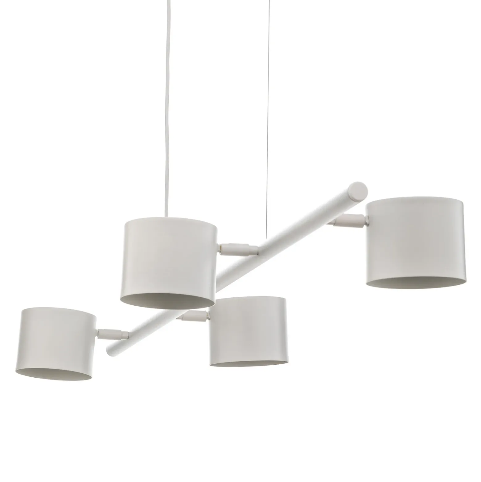 Lámpara colgante Bot, blanca, 4 luces