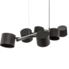Lámpara colgante Bot, negro, 6 luces