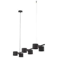 Lámpara colgante Bot, negro, 6 luces