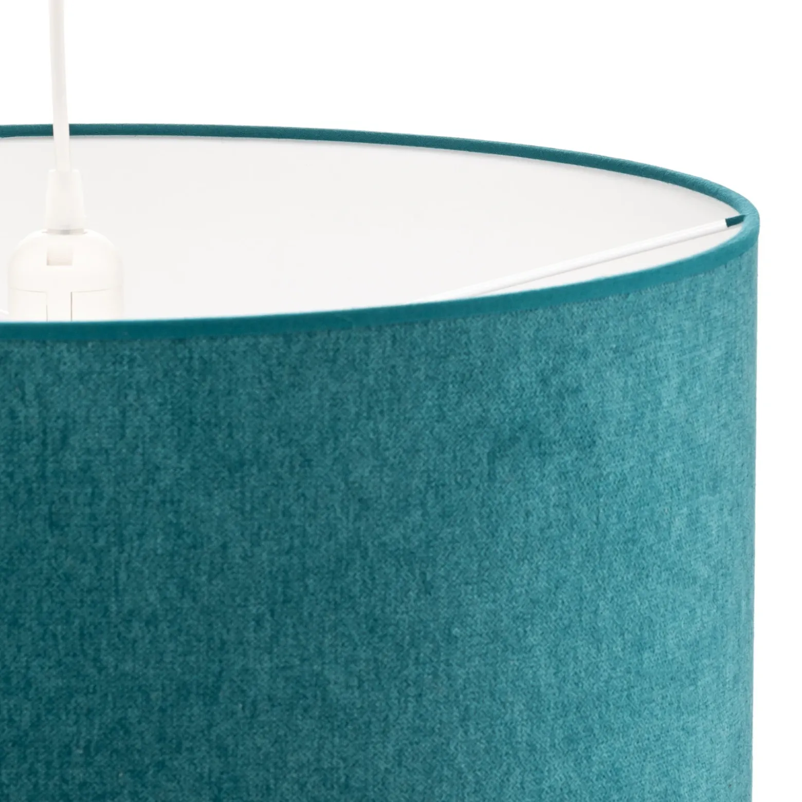 Lámpara colgante Bristol, diseño tejido, turquesa