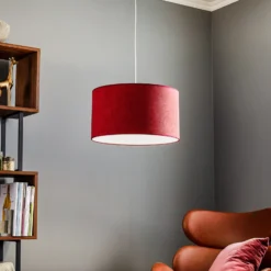 Lámpara colgante Bristol, patrón tejido, rojo