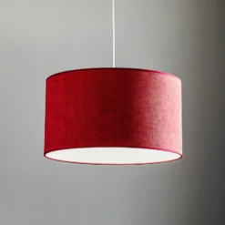 Lámpara colgante Bristol, patrón tejido, rojo