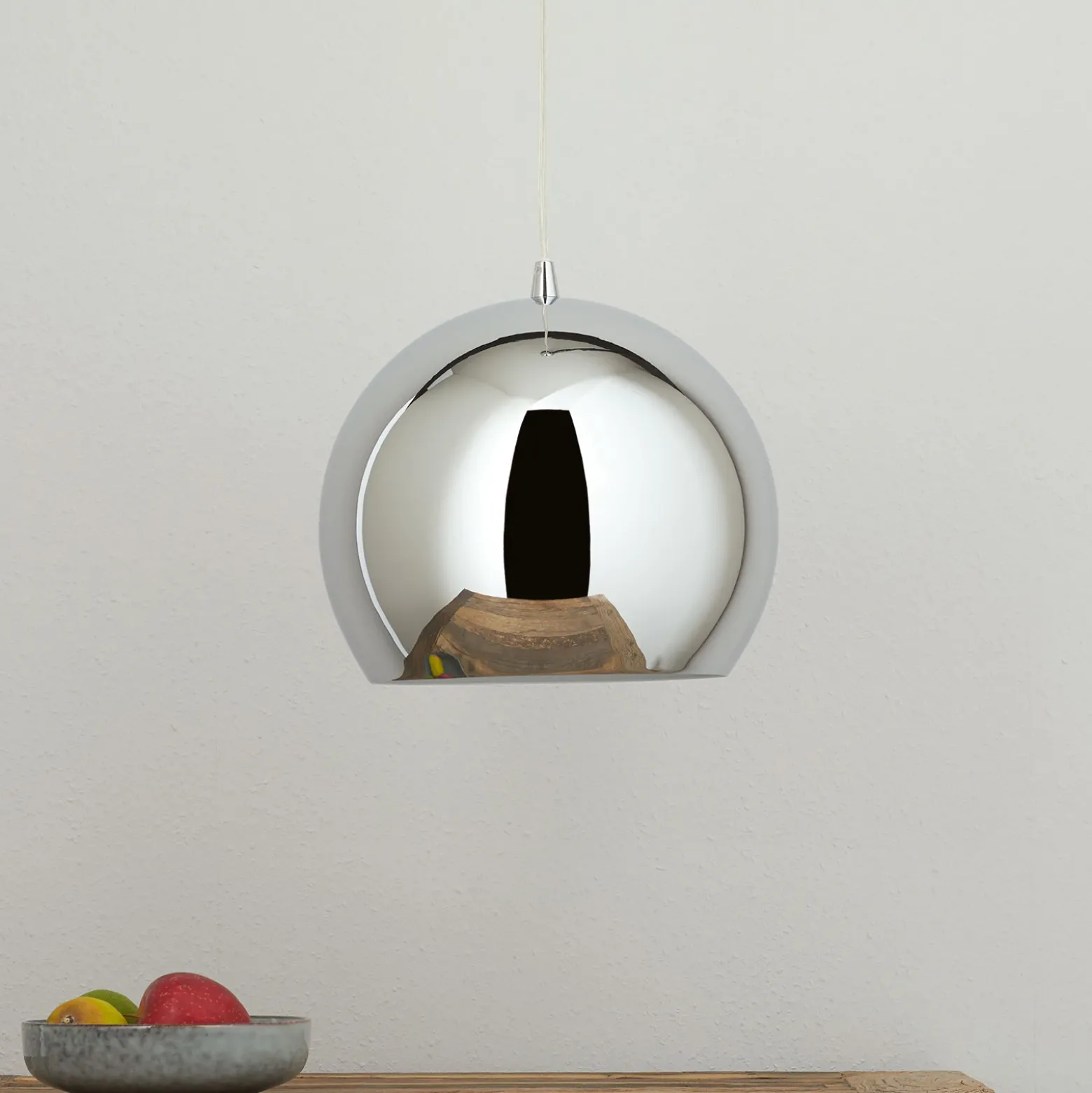 Lámpara colgante Bulle, cromo