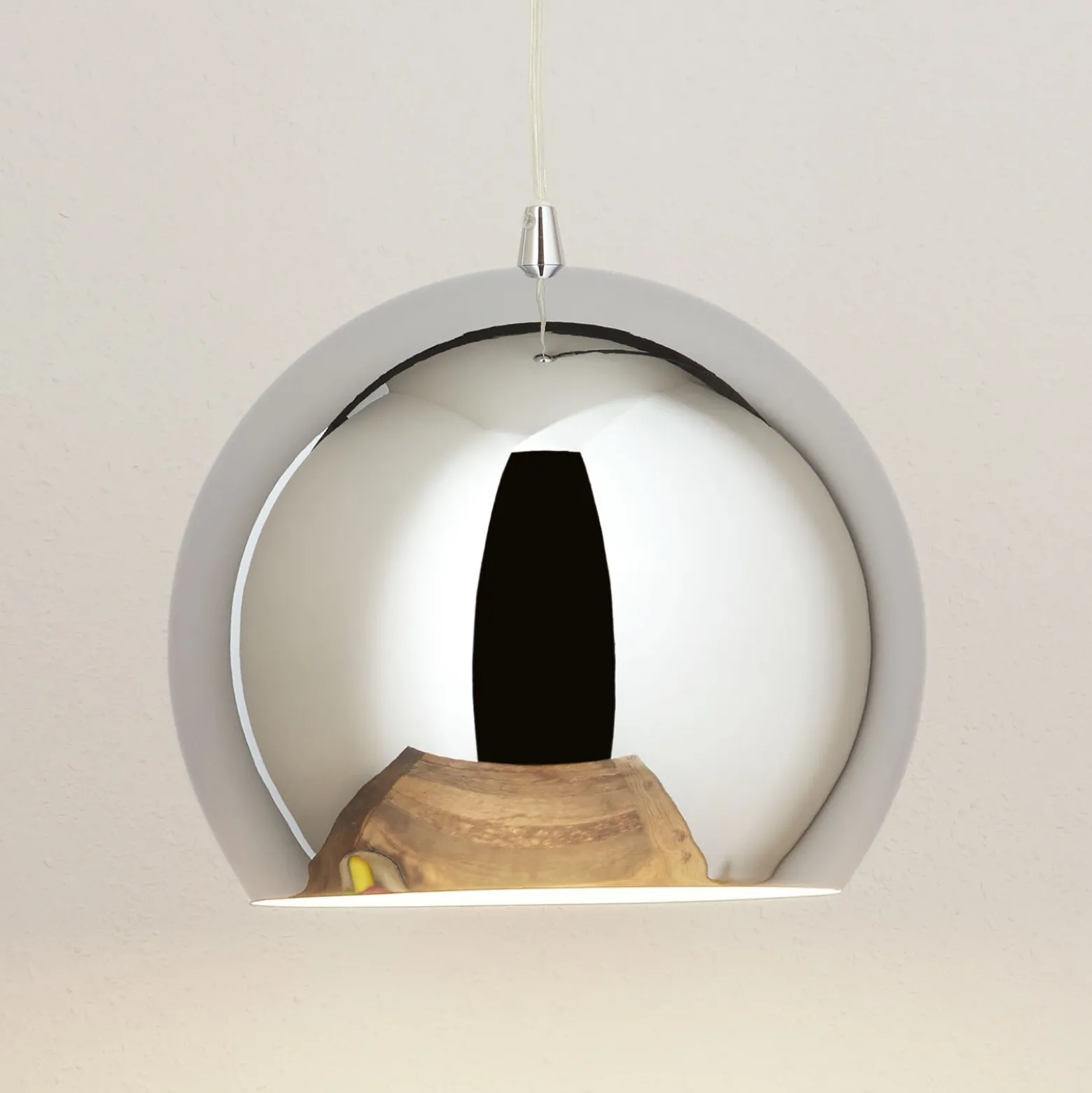 Lámpara colgante Bulle, cromo