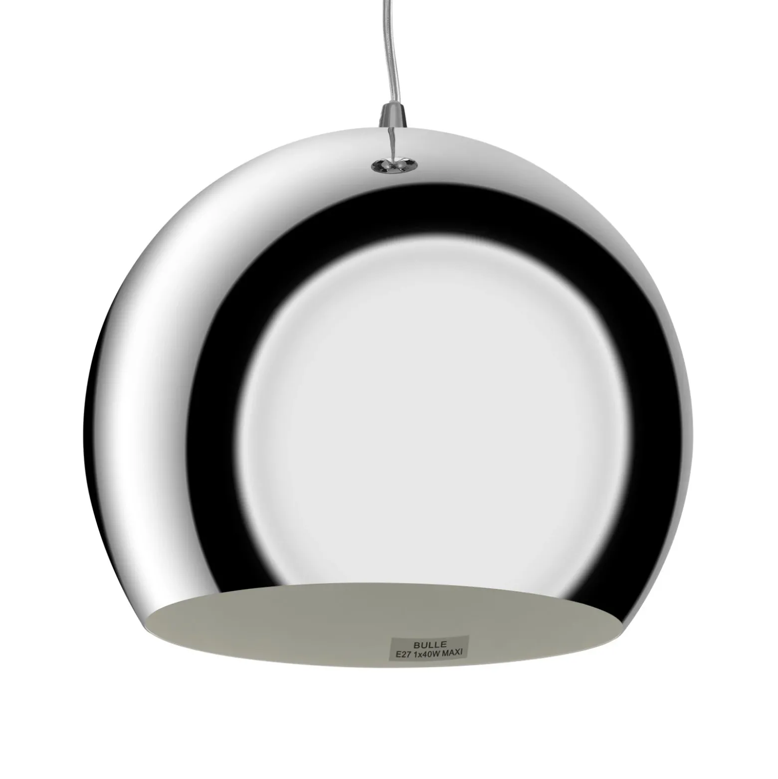 Lámpara colgante Bulle, cromo