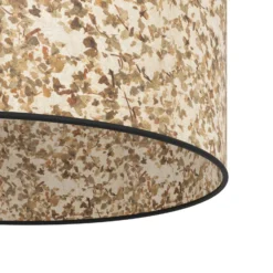 Lámpara colgante Butterburn, Ø 36 cm, beige/verde, tela