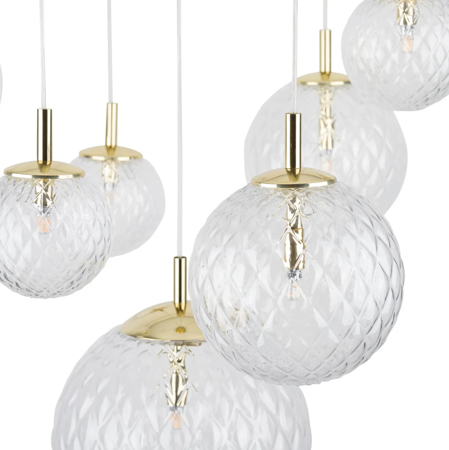 Lámpara colgante Cadix de cristal, 7 luces