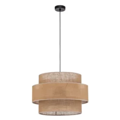 Lámpara colgante Calisto, Jute, marrón natural, 3 luces, Ø 50 cm