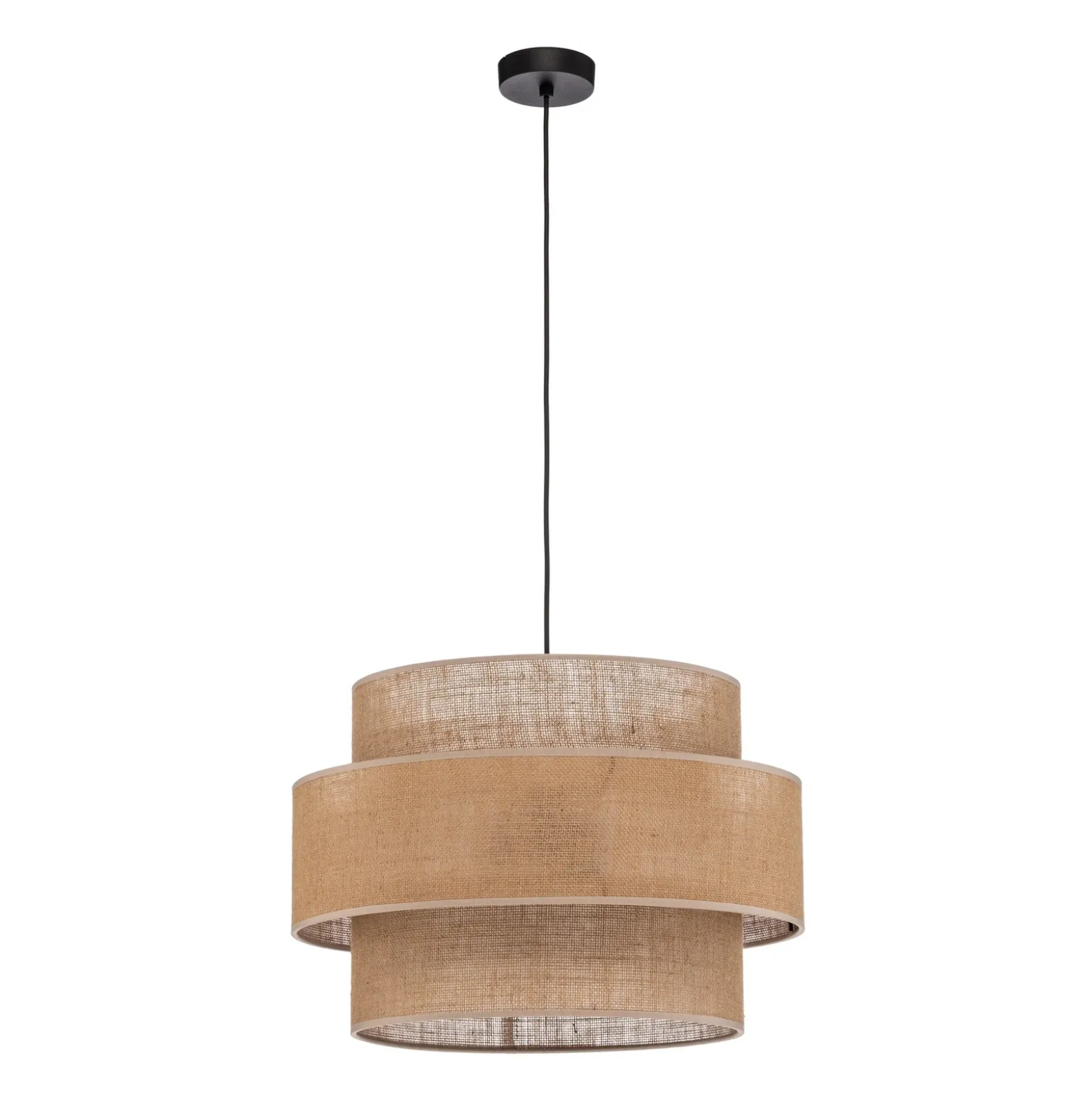 Lámpara colgante Calisto, Jute, marrón natural, 3 luces, Ø 50 cm