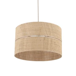 Lámpara colgante Calma, 1 luz, beige, rafia, Ø 50 cm, E27
