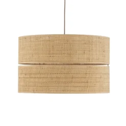 Lámpara colgante Calma, 1 luz, beige, rafia, Ø 50 cm, E27