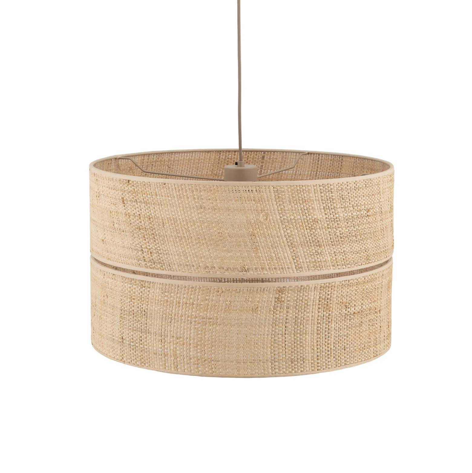 Lámpara colgante Calma, 1 luz, beige, rafia, Ø 50 cm, E27