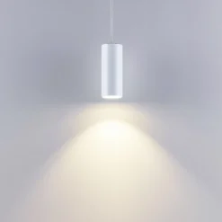 Lámpara colgante CAN, blanca, altura 15 cm, Ø 6 cm, metal, GU10