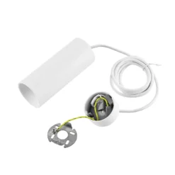 Lámpara colgante CAN, blanca, altura 15 cm, Ø 6 cm, metal, GU10