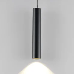 Lámpara colgante CAN, negro, altura 35 cm, Ø 6 cm, metal, GU10