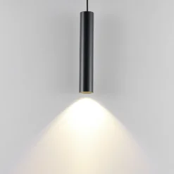 Lámpara colgante CAN, negro, altura 35 cm, Ø 6 cm, metal, GU10
