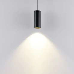 Lámpara colgante CAN, negro, altura 15 cm, Ø 6 cm, metal, GU10
