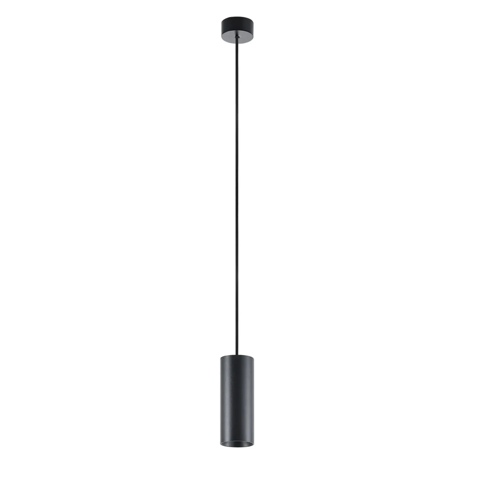 Lámpara colgante CAN, negro, altura 15 cm, Ø 6 cm, metal, GU10