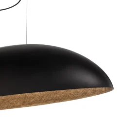 Lámpara colgante Canoe V, negro/dorado