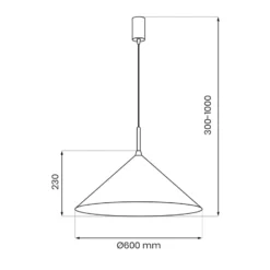 Lámpara colgante Capital, blanca, 1 luz, Ø 60 cm, GX53