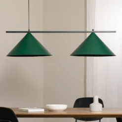 Lámpara colgante Capital, verde, 2 luces, Ø 46 cm, GX53