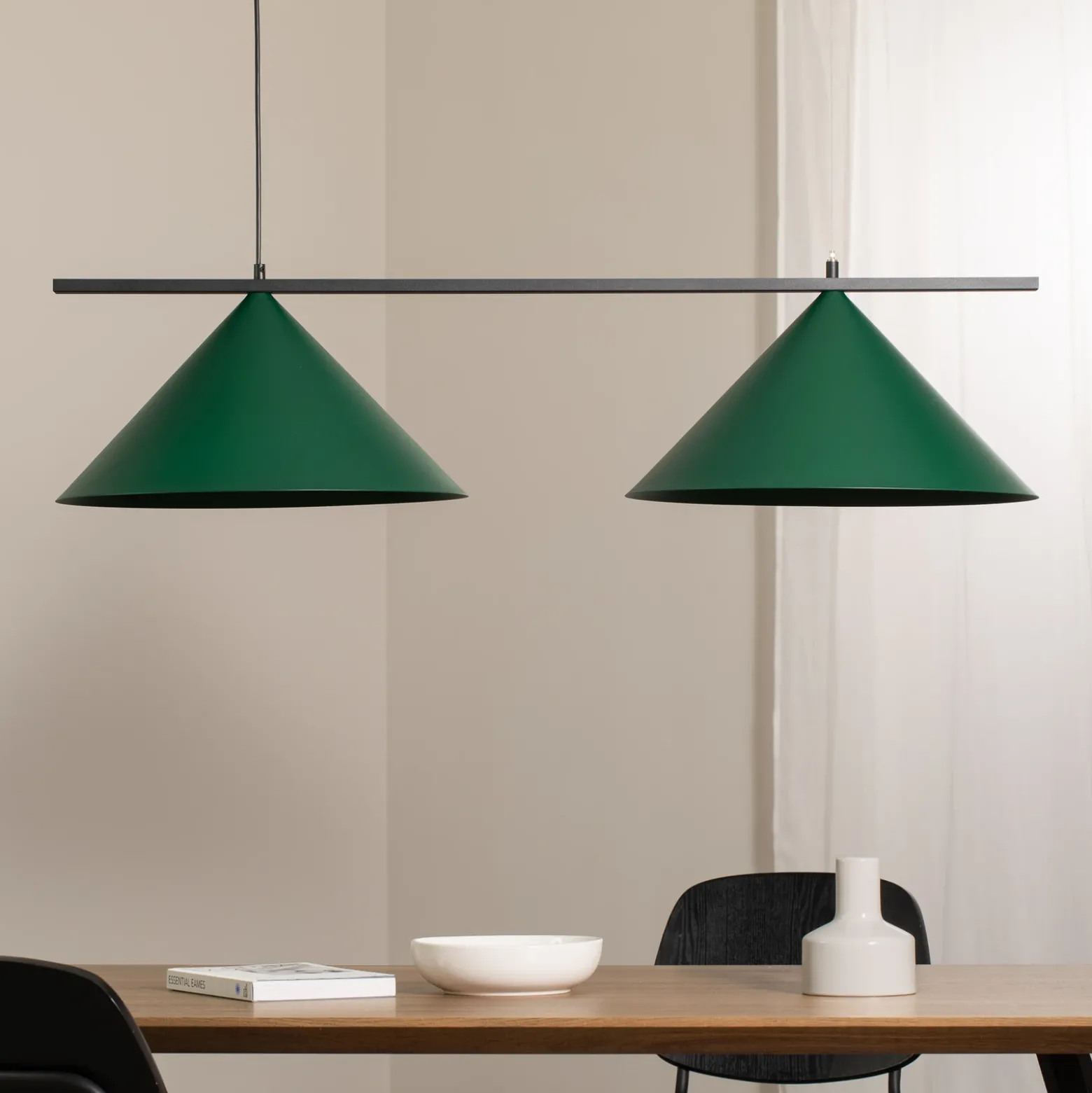 Lámpara colgante Capital, verde, 2 luces, Ø 46 cm, GX53