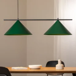Lámpara colgante Capital, verde, 2 luces, Ø 46 cm, GX53