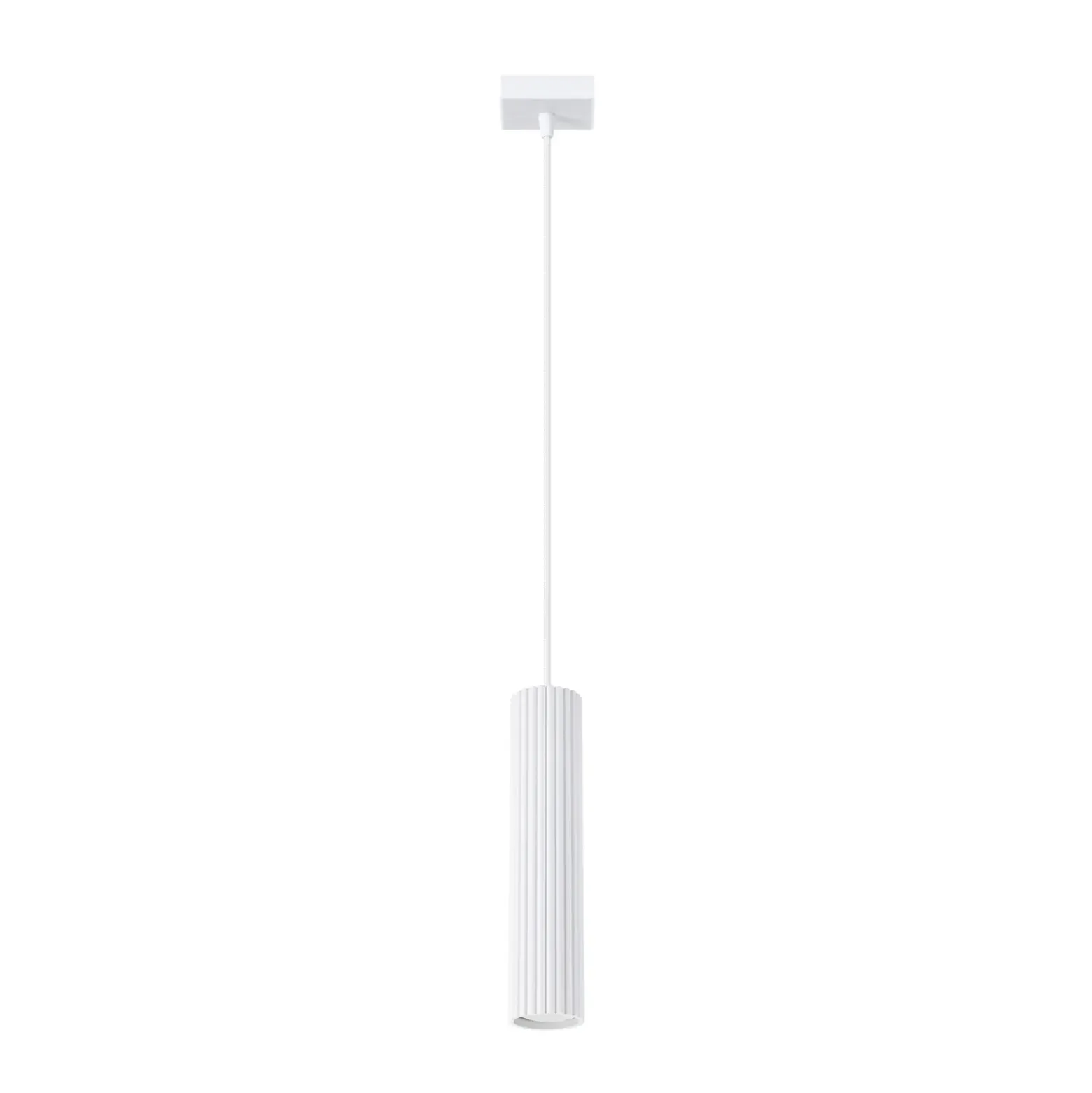 Lámpara colgante Carbon, blanca, Ø 6 cm, aluminio
