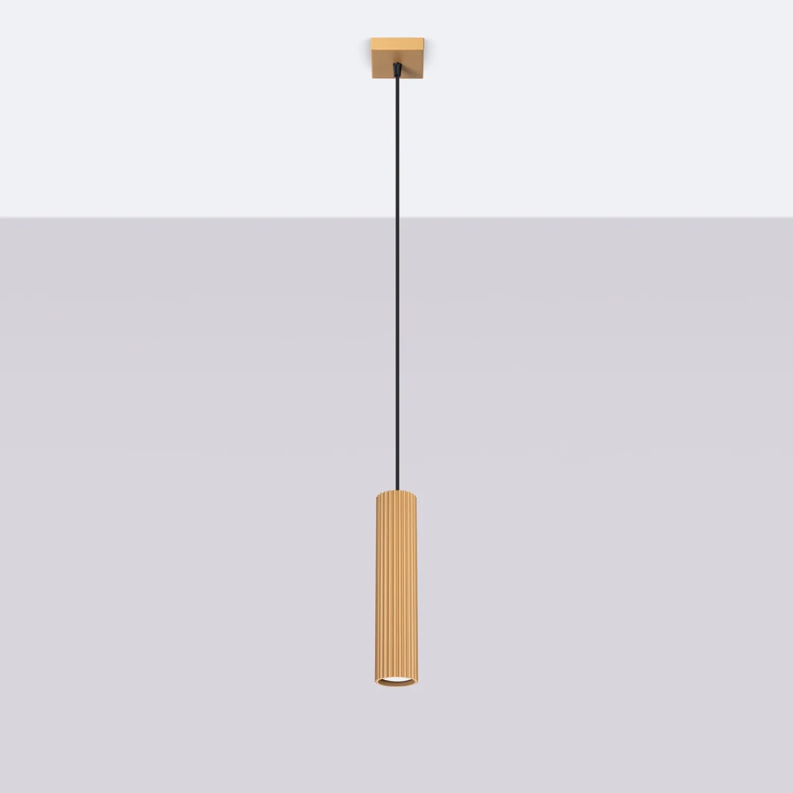 Lámpara colgante Carbon, color dorado, Ø 6 cm, aluminio