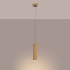 Lámpara colgante Carbon, color dorado, Ø 6 cm, aluminio