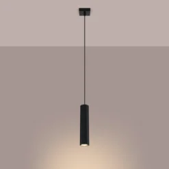 Lámpara colgante Carbon, negra, Ø 6 cm, aluminio