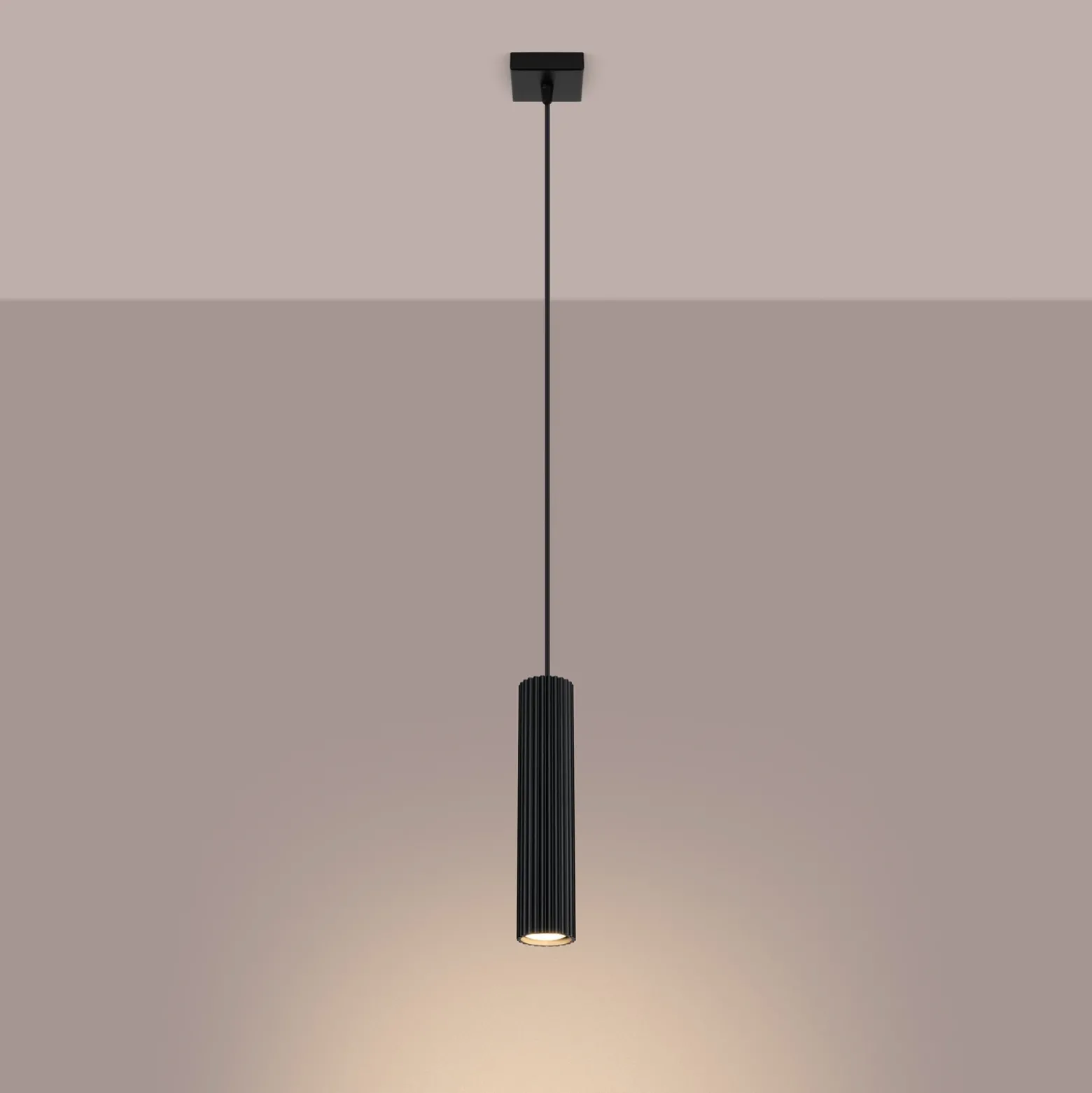 Lámpara colgante Carbon, negra, Ø 6 cm, aluminio