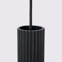Lámpara colgante Carbon, negra, Ø 6 cm, aluminio