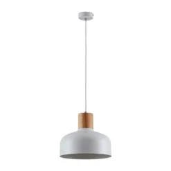 Lámpara colgante Carlise con elemento de madera
