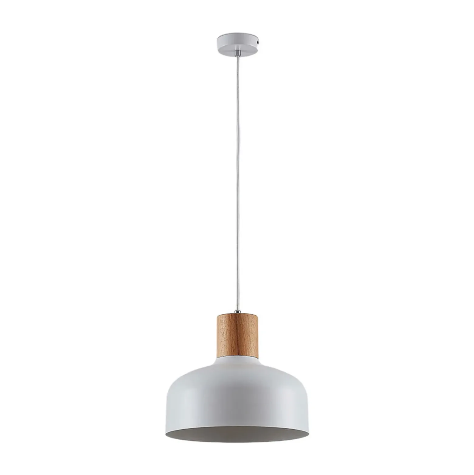 Lámpara colgante Carlise con elemento de madera