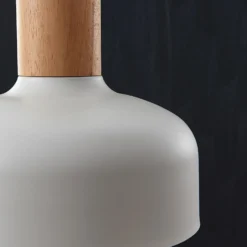 Lámpara colgante Carlise con elemento de madera