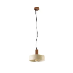 Lámpara colgante Carlotta de Lucande, 1 luz, Ø 27 cm, beige, hormigón