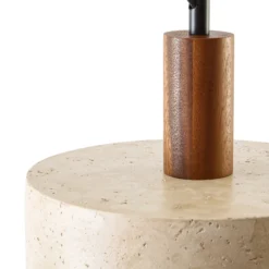 Lámpara colgante Carlotta de Lucande, 1 luz, Ø 27 cm, beige, hormigón