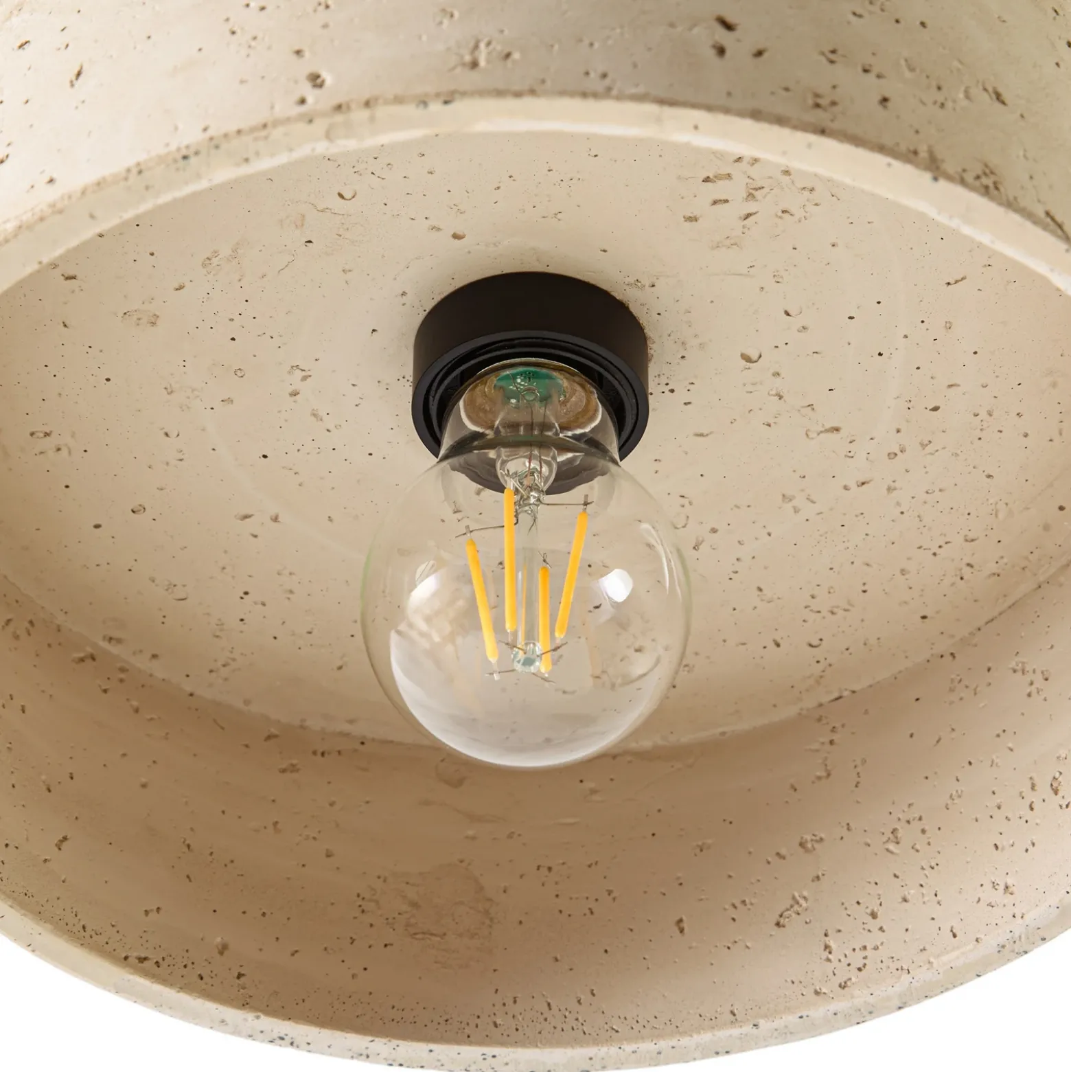 Lámpara colgante Carlotta de Lucande, 1 luz, Ø 27 cm, beige, hormigón